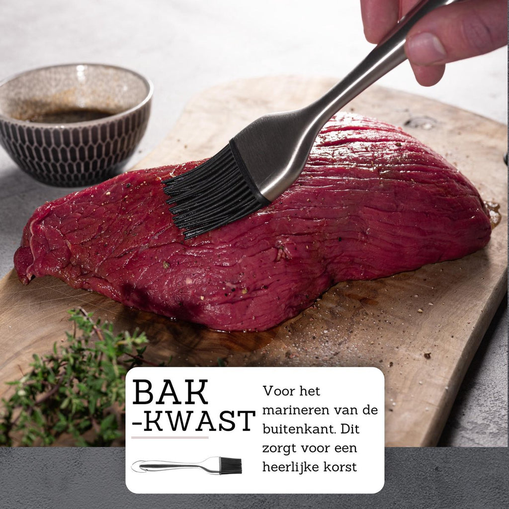 Culi-N-Air Marinade Injectiespuit Set - Injector voor de Keuken, BBQ, Smoker - Vlees Spuit Inclusief Bakkwast & Vleestang