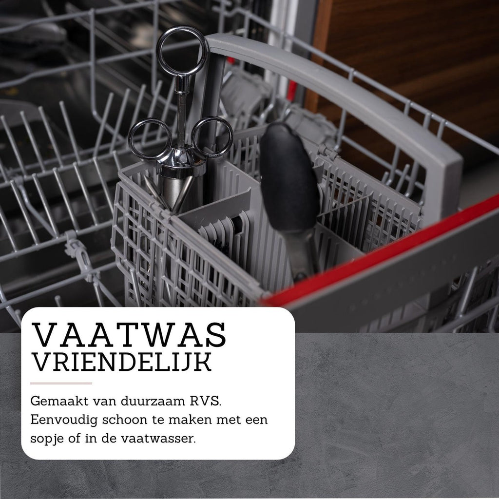Culi-N-Air Marinade Injectiespuit Set - Injector voor de Keuken, BBQ, Smoker - Vlees Spuit Inclusief Bakkwast & Vleestang